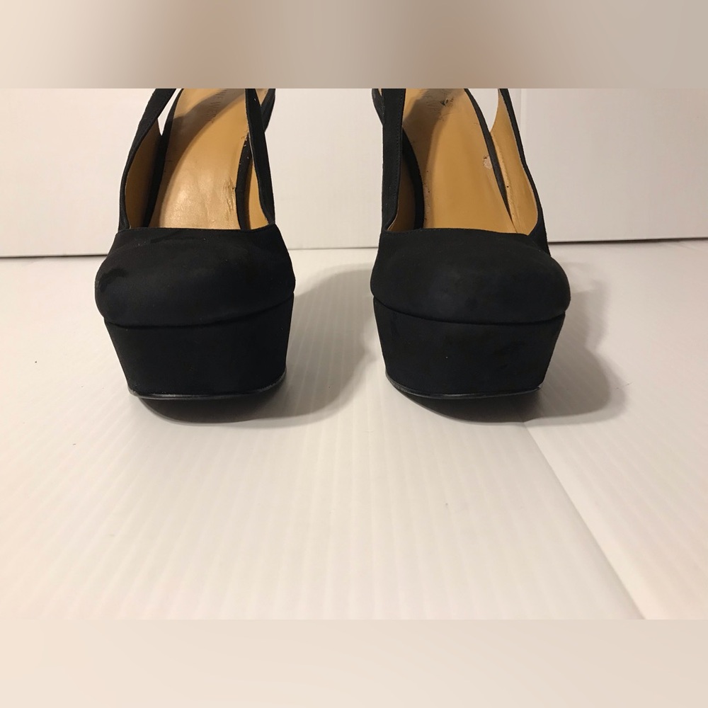 Nine West high heels platform black faux suede size 7.5 - Picture 4 of 10